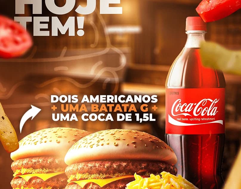 Hamburgueria — Composição e direção de arte para uma peça promocional.