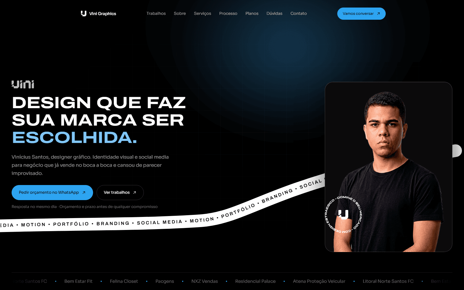 Página do projeto Vini Graphics
